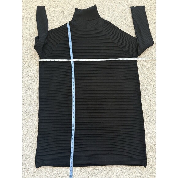 COS Women’s L Black Long Sleeve Turtleneck Ribbed Sweater Dress Minimalist Chic - Picture 6 of 7